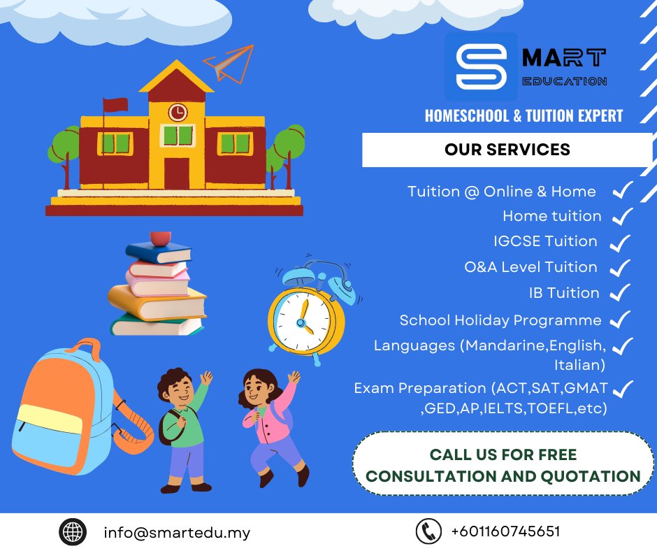 Unlock Your Potential with Smart Education! 🌟
further info: +601160745651
visit :  smartedu.my

#smarteducation #smart @smarteducation #englishclasses #englishclass #EnglishGroupClass #englishclassmontkiara #groupclasses #groupclass #studyenglish #englishbeginner