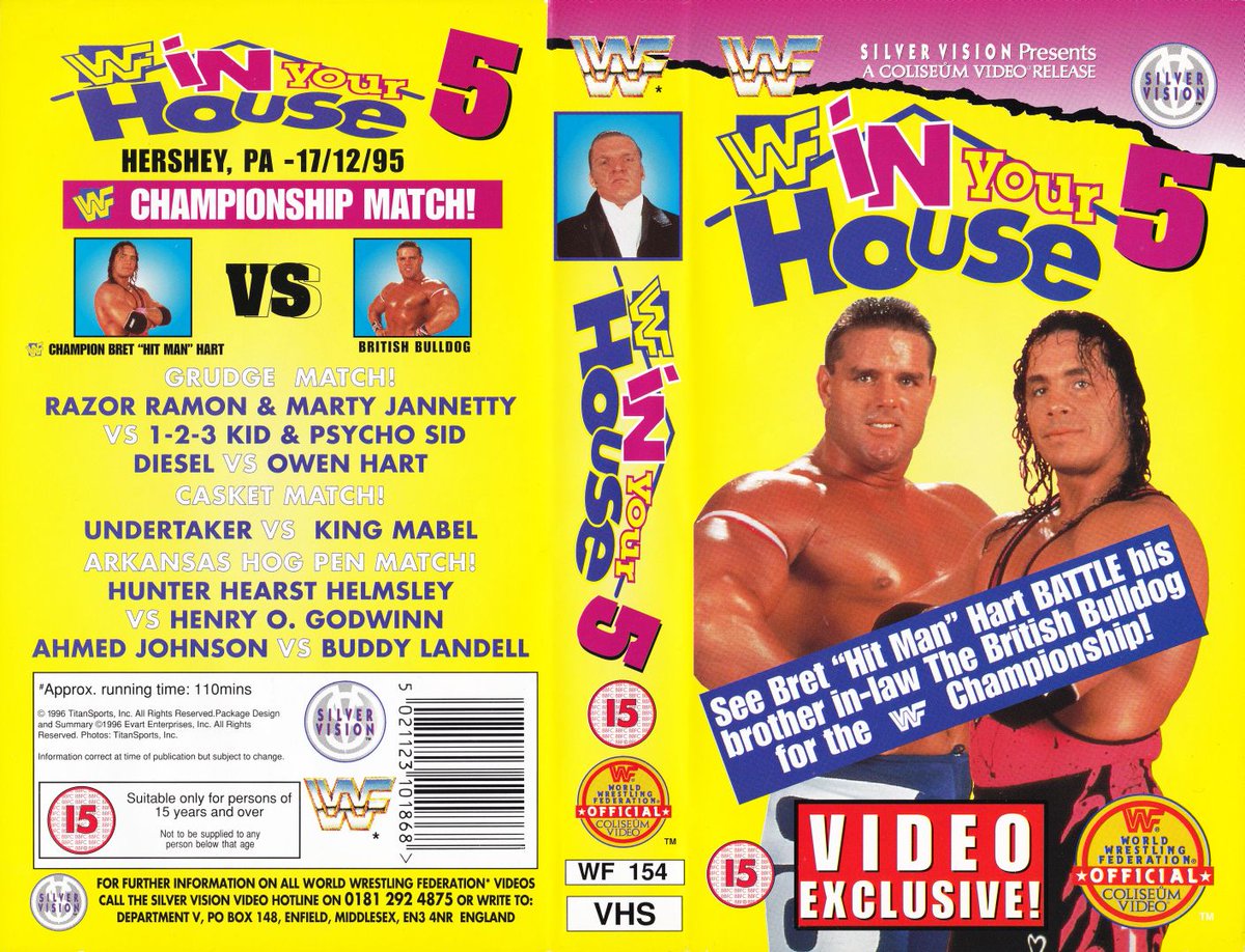 Silver Vision presents WWF In Your House 5 on video cassette! 🏡📼 #WWF #WWE #Wrestling #InYourHouse