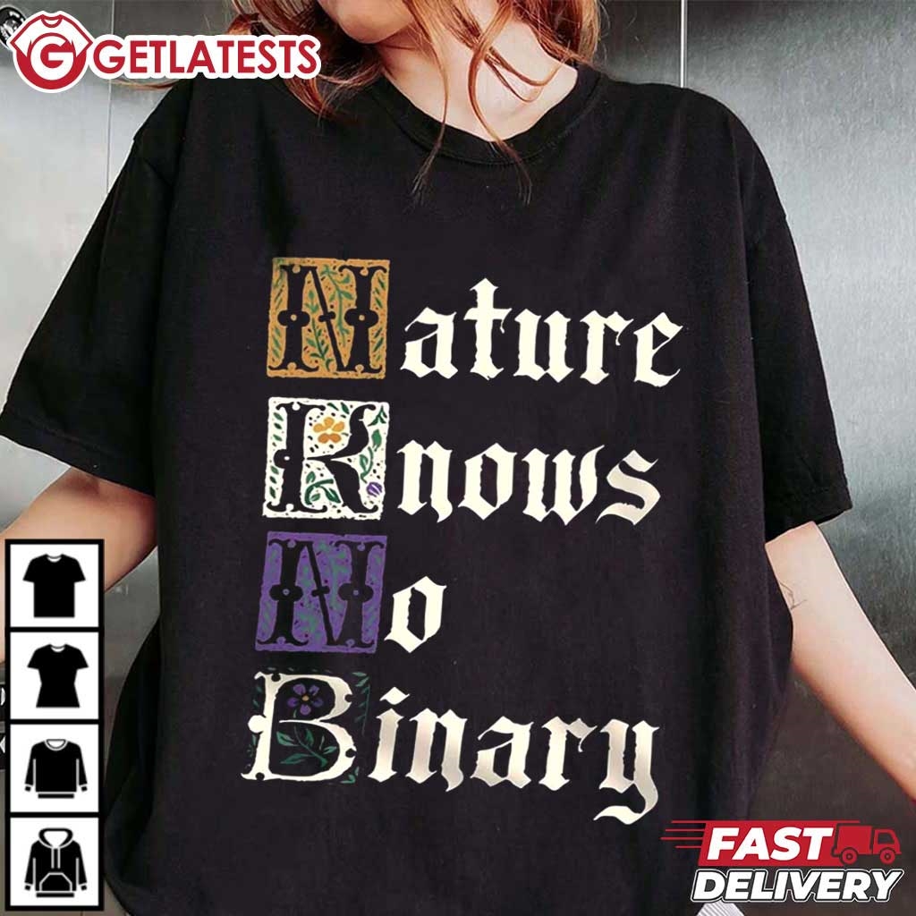 Non-binary Pride Nature Knows No Binary T-Shirt #NonbinaryPride #getlatests getlatests.com/product/non-bi…