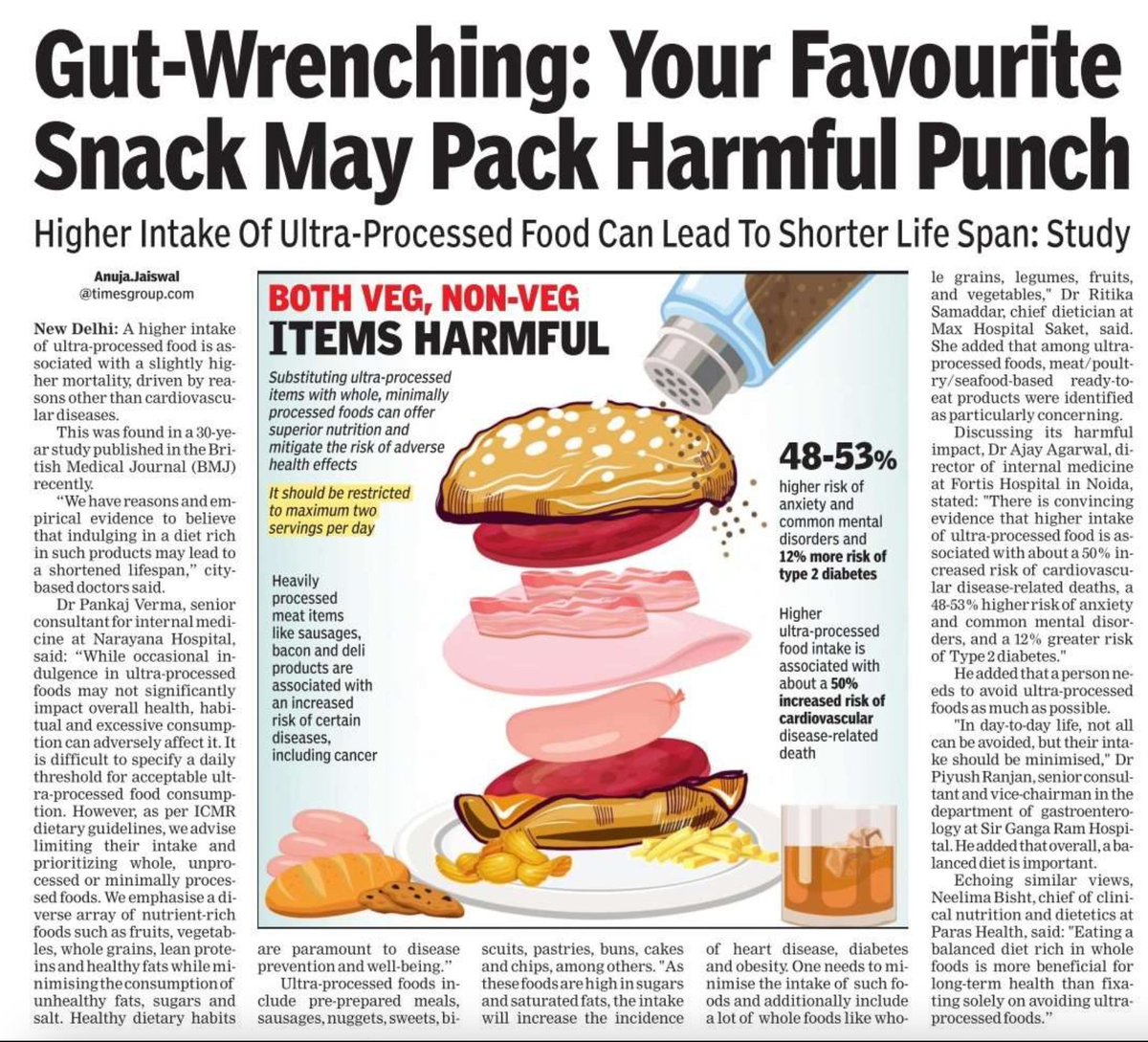 Anuja Jaiswal of The Times of India writes: Your favourite snack may pack harmful punch. Courtesy: @timesofindia