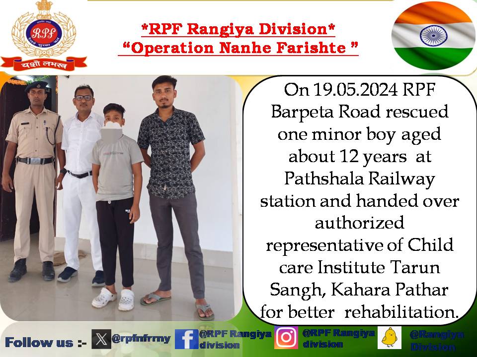 #Operationnanhefarishte 
@RPF_INDIA @rpf_nfr1 @DRM_RNY