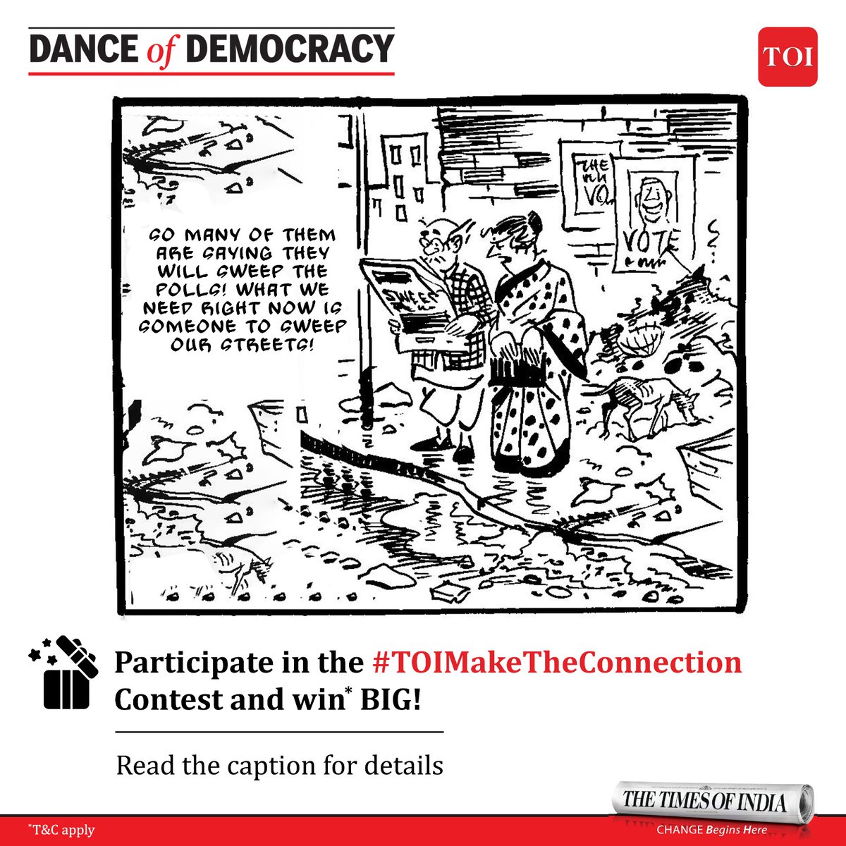 If you think you have the knack to make the connection between 'Then' and 'Now' i.e. what hasn't changed over the years in the world’s largest democracy, then here’s your chance to win BIG! 💰 HOW TO PARTICIPATE: 1️⃣Share the above cartoon on your Instagram/Facebook/LinkedIn or X