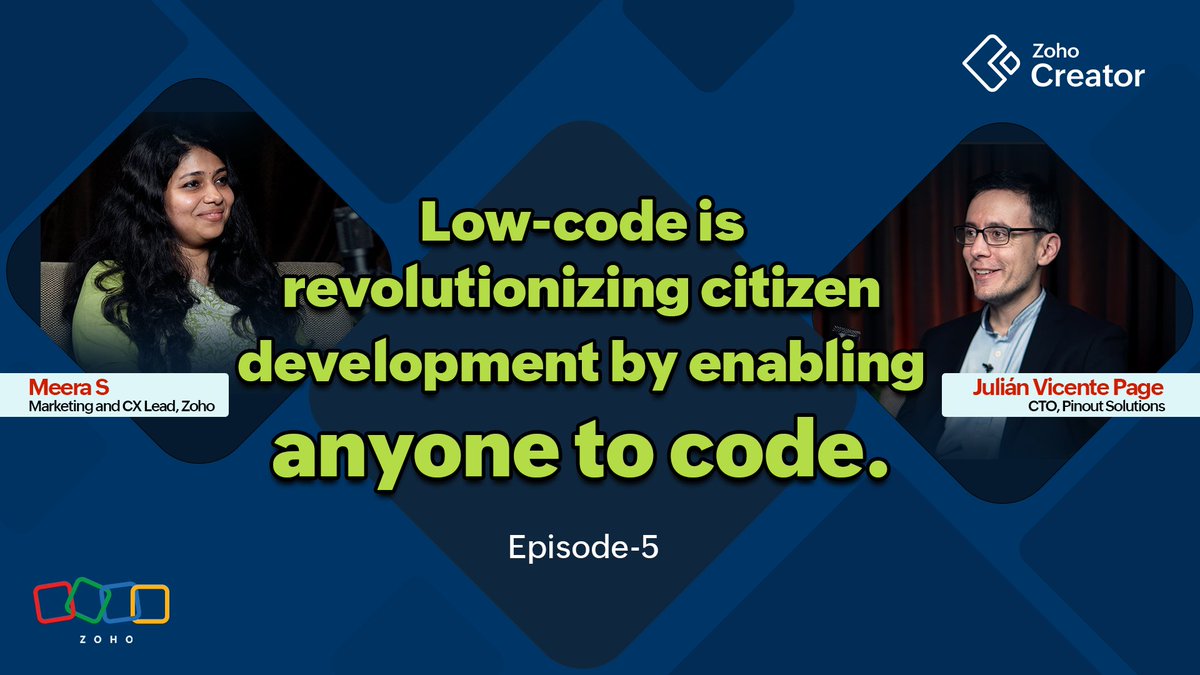 Here is an exciting episode of Creator Conversations featuring Julian Vicente, CEO of Pinout Solutions, as he shares his insights on how low-code empowers diverse users to build applications easily. Watch the full episode here: zurl.co/coSI #LowCode #Videos #DX