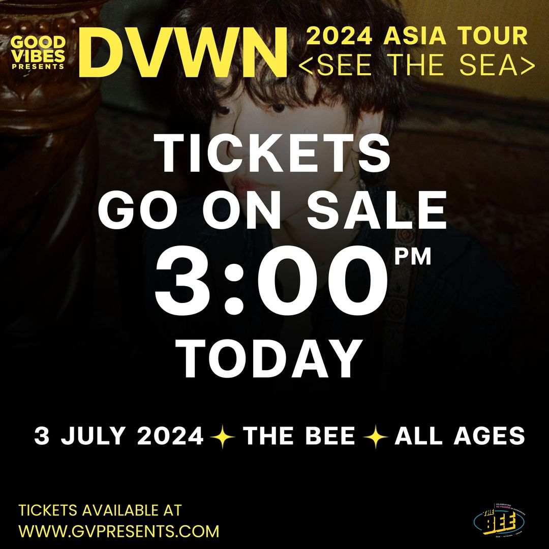 [EVENT] DVWN 2024 ASIA TOUR <SEE THE SEA> KUALA LUMPUR by @futuresoundasia

📅: 3rd July 2024 (Wednesday)
🕗: 8PM
📍: The Bee
🎟️: ticketmelon.com/fsa/dvwnkl

This show is open to all ages, however attendees below the age of 15 will need to be accompanied by an adult aged 18 years…