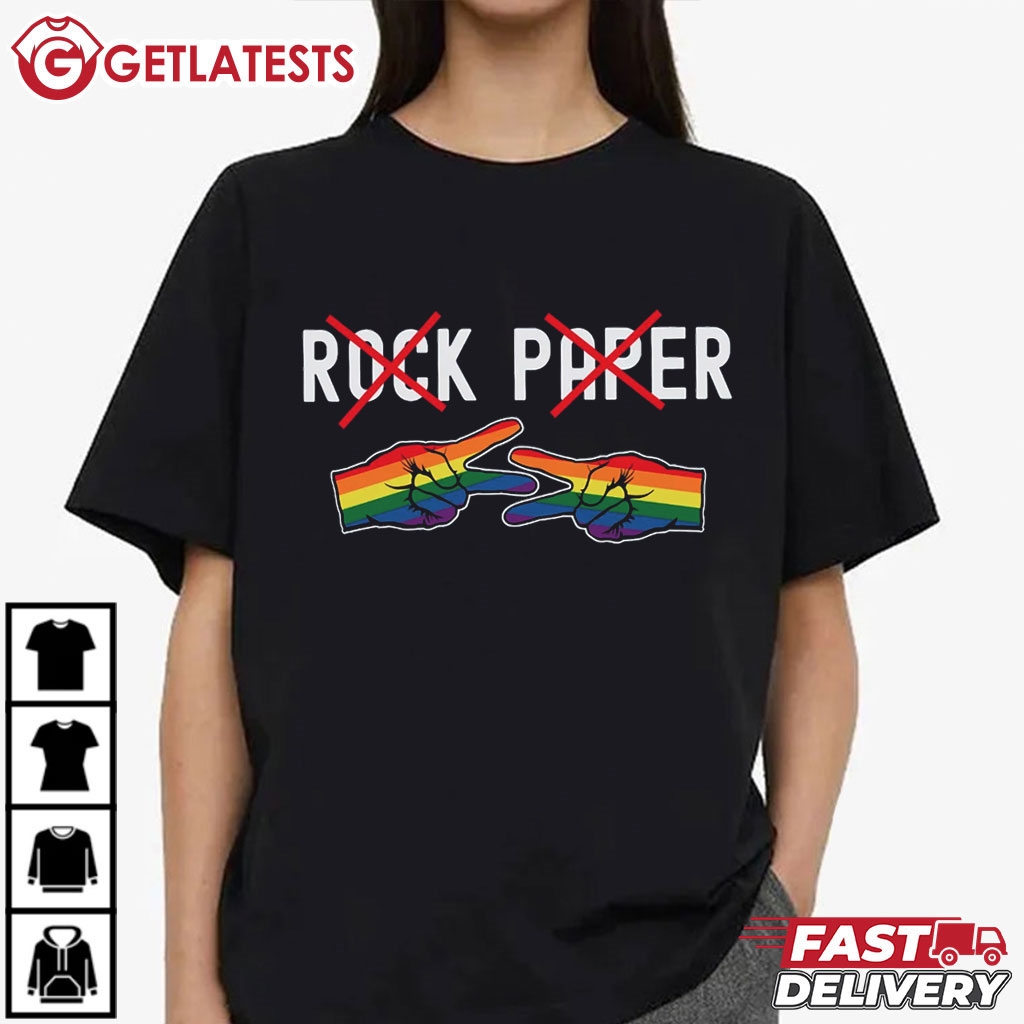 Rock Paper Scissors Lesbian Pride T-Shirt #LesbianPride #LGBTQ #getlatests getlatests.com/product/rock-p…