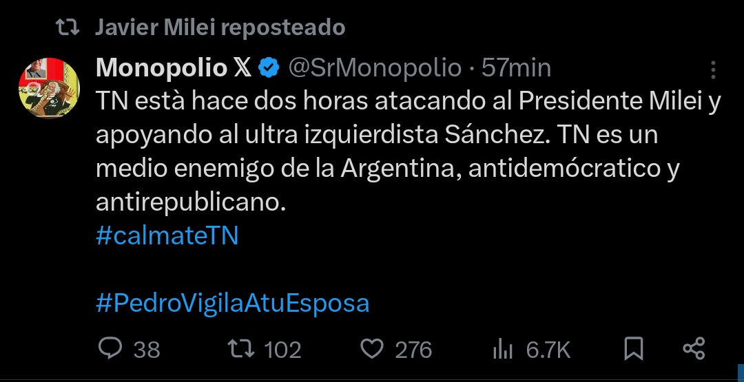 Espero el comunicado de @FOPEA expresando su preocupación por los ataques del Presidente Milei al periodismo independiente. Llegará?