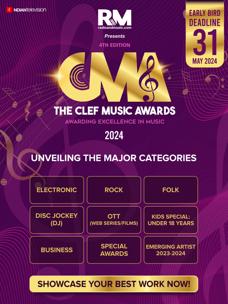 Setting the Center Stage for talents: Announcing the Categories for the Clef Music Awards 2024! @radioandmusic 

| Entries Open Now | Early Bird Deadline 31 May 2024 |

Submit Your Entries Now: events.indiantelevision.com/the-clef-music…

#CMA2024 #ClefMusicAwards2024