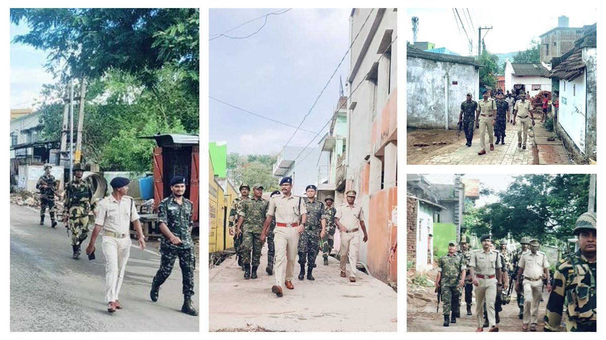 Kandhamal Police conducted flag March & foot patrolling along with CAPF personnel in different sensitive areas under Model Town PS area to ensure a free, fair, and incident-free upcoming #GeneralElections2024. @DGPOdisha @odisha_police @igpsr @ECISVEEP @OdishaCeo