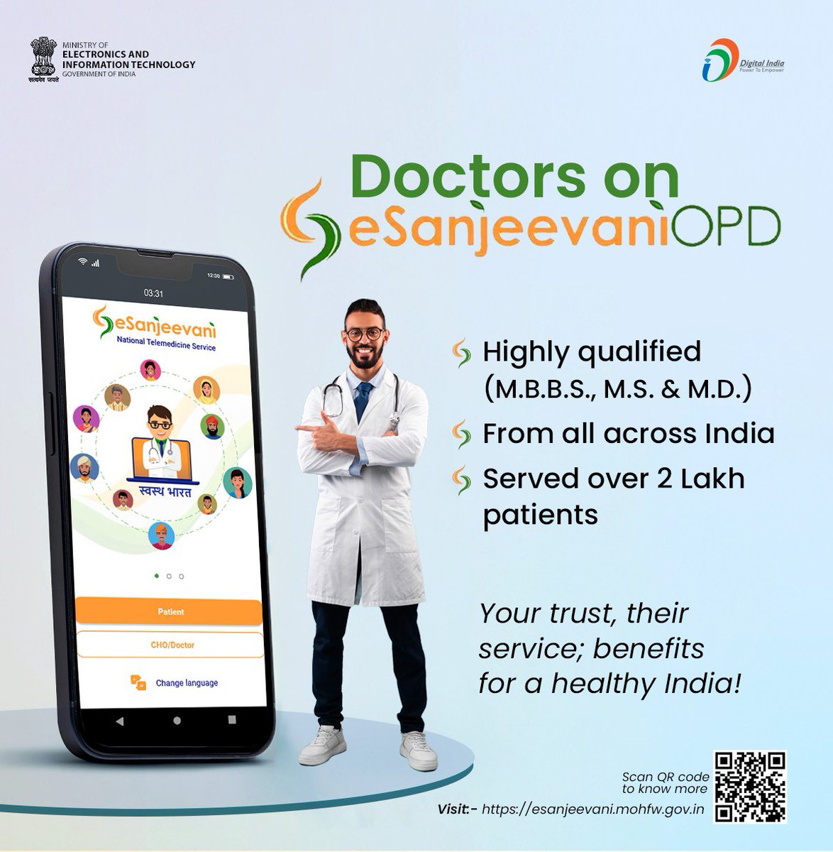 Worried about getting quality healthcare advice online? Get the best of experienced doctors to consult with on #eSanjeevani OPD - esanjeevani.mohfw.gov.in #DigitalIndia #telemedicine @MoHFW_INDIA @CSCegov_