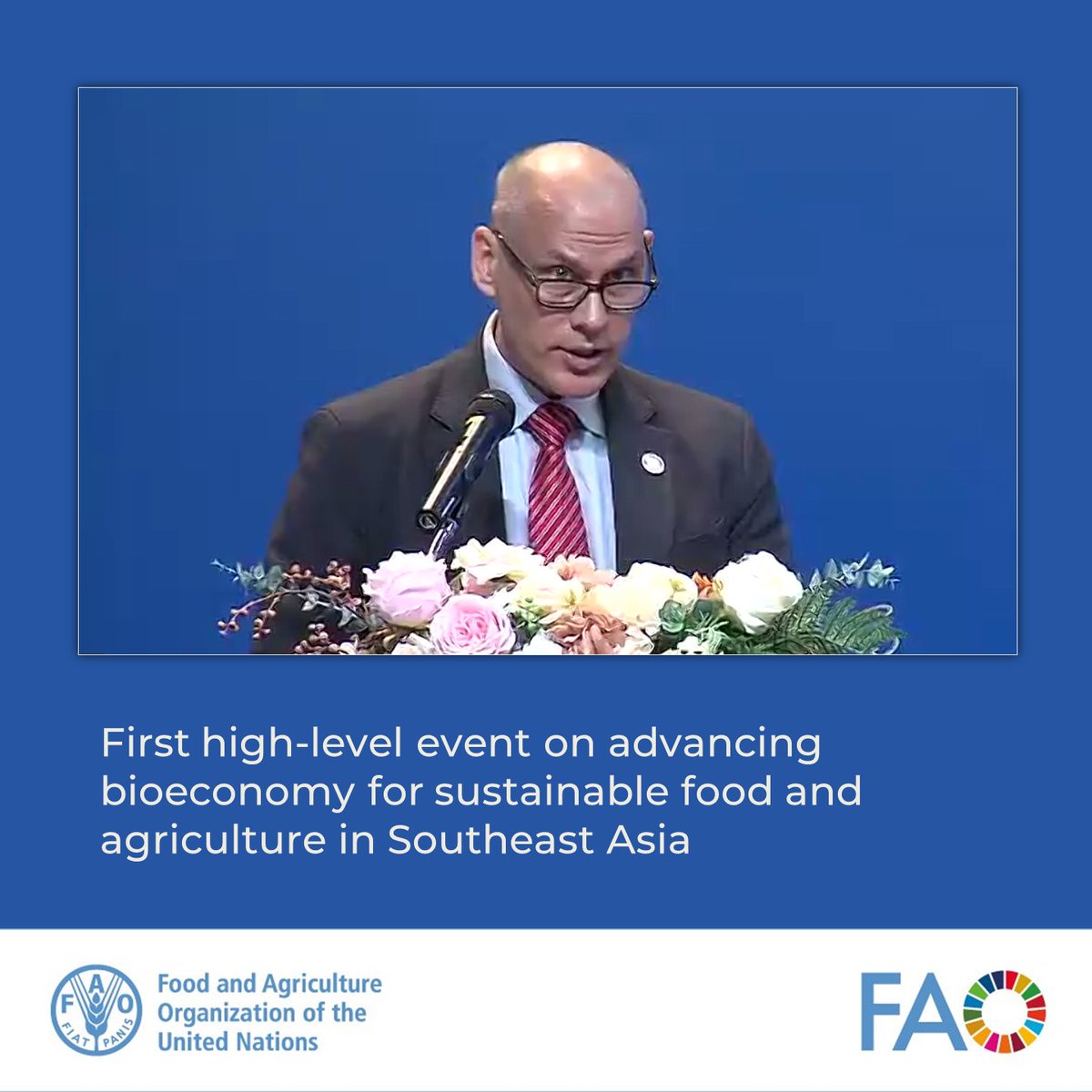 'Bioeconomy provides a range of mitigating opportunities, particularly in field of agriculture, with use of science, technology & innovation to transform agrifood systems & imperative of food security & nutrition', Robert Simpson @FAO's Special Advisor & Regional Programme Leader