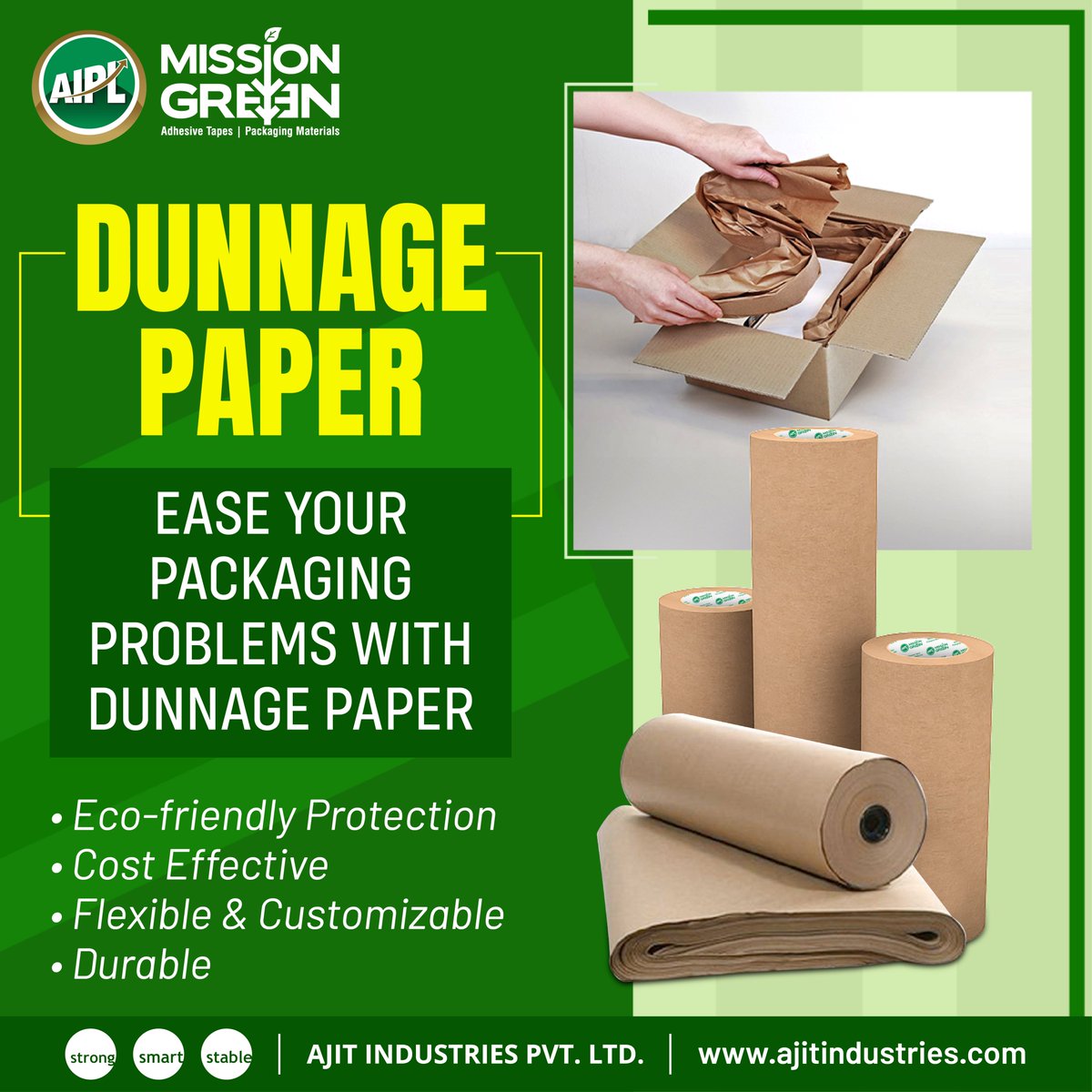 Protect your products and the planet with eco-friendly dunnage paper! 🌍

📦The sustainable choice for secure shipments.

#AIPL #AIPLGroup #Ajitindustries #EcoFriendly #SustainablePackaging #DunnagePaper #GreenLogistics #PackagingSolutions #Sustainability #ReduceWaste