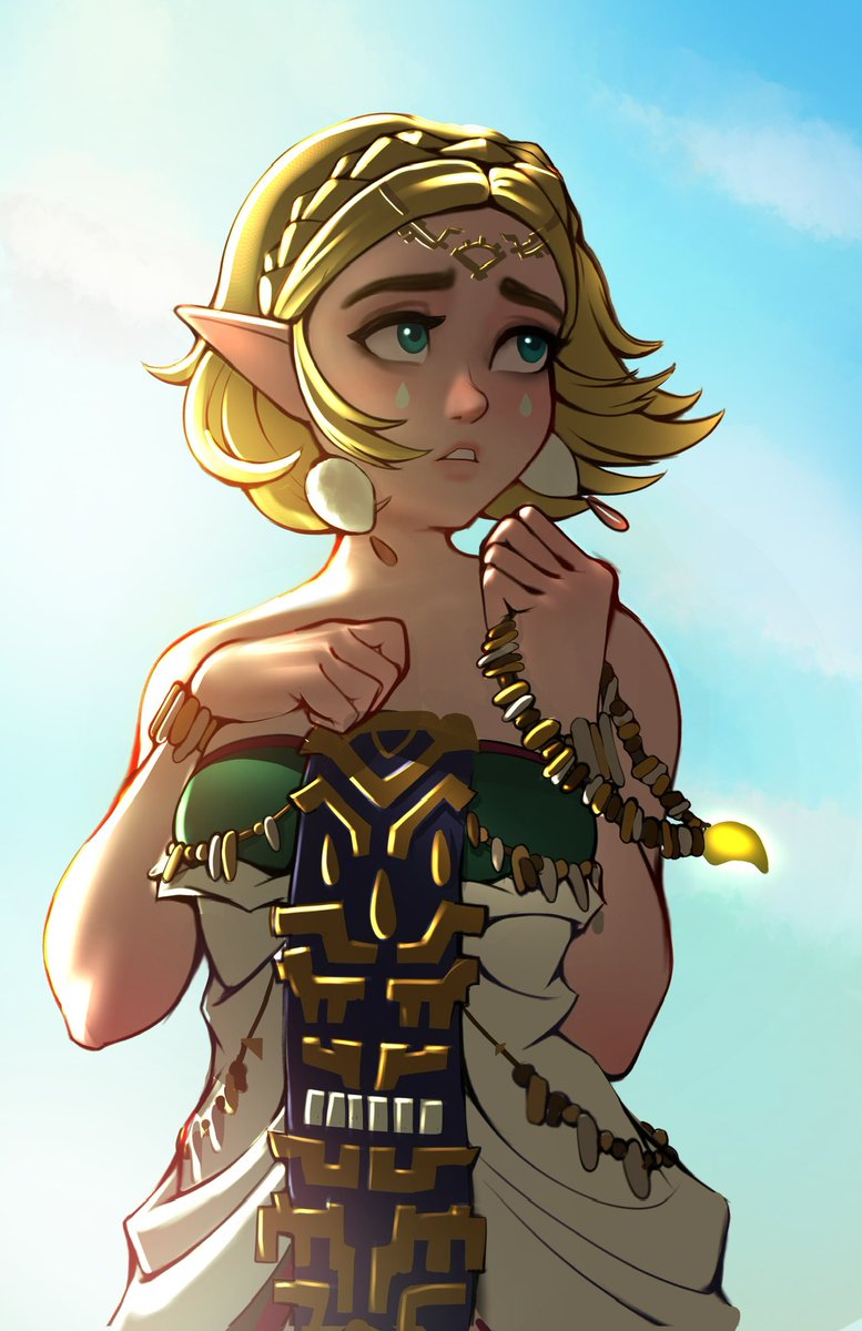 princess zelda 1girl solo short hair blonde hair dress jewelry bare shoulders  illustration images