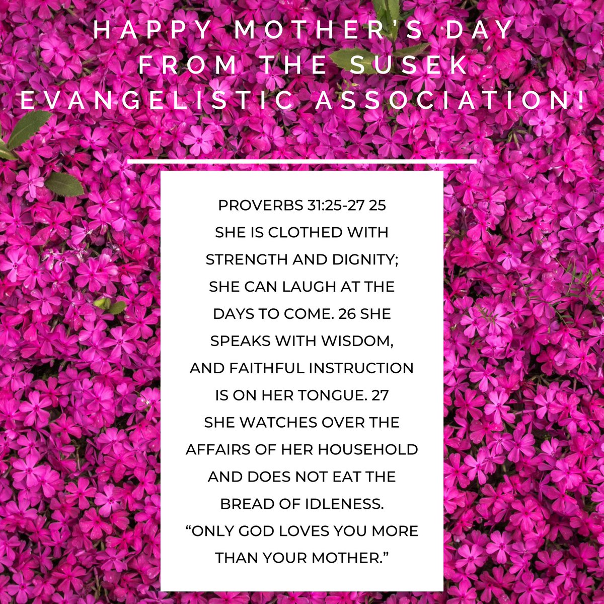 ron_susek's tweet photo. Happy Mother’s Day From The Susek Evangelistic Association! #MotherDay #HappyMothersDay #mothersday2024 https://t.co/evtUJY92Zx
