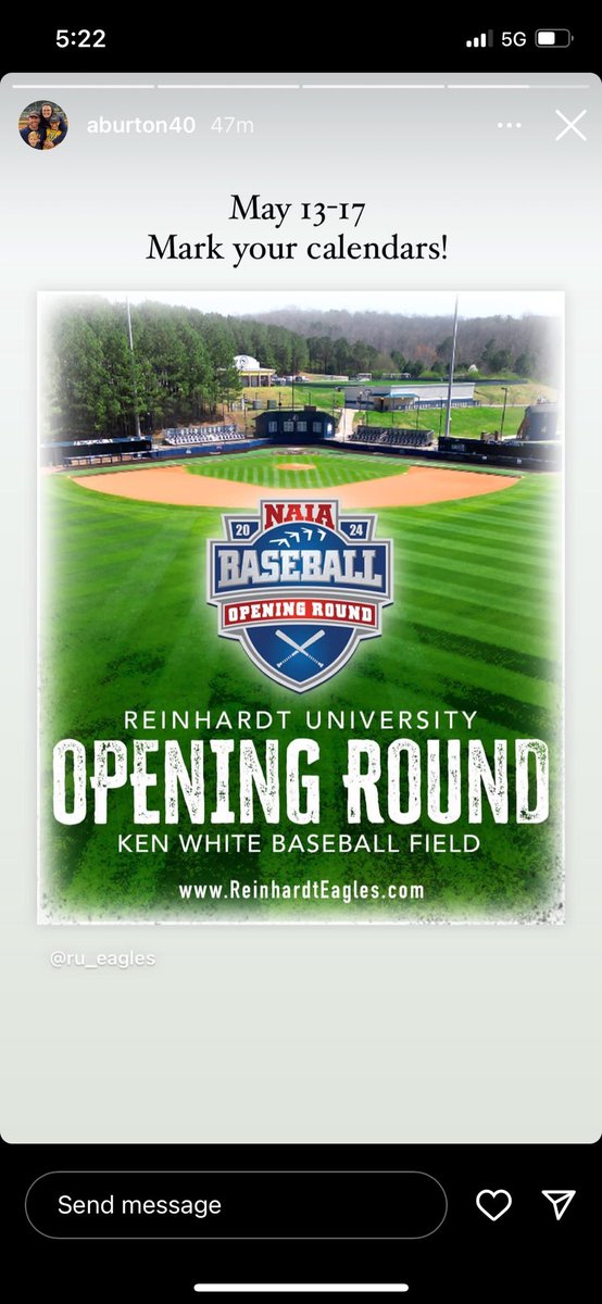 Reinhardt University Baseball tweet media