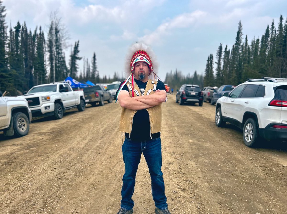 “We ain’t leaving. This is our traditional territory,” Woodland Chief Isaac Laboucan-Avirom at the blockade he is leading against Obsidian Energy. The Woodland Cree want a fair share of the resource extraction done here and have blocked the roadway leased by the company to