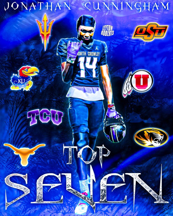 Todd Glawson (@tfloss32) on Twitter photo #HookEm lands in the Top 7 for '25 LB target Jonathan Cunningham (<a href="/Deucethegreat4/">Jonathan Cunningham</a>) out of North Crowley. #ThisIsTexas #AllGasNoBrakes
247sports.com/player/jonathaā¦
hudl.com/profile/166670⦠#HookEm lands in the Top 7 for '25 LB target Jonathan Cunningham (<a href="/Deucethegreat4/">Jonathan Cunningham</a>) out of North Crowley. #ThisIsTexas #AllGasNoBrakes
247sports.com/player/jonathaā¦
hudl.com/profile/166670ā¦
