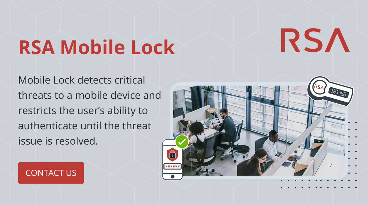 Keep your data safe with the RSA Mobile Lock. Supports quick action by alerting the user and preventing them from authenticating into a secured environment and accessing company data, enterprise systems, or customer records. Find it here: l8r.it/DXGA