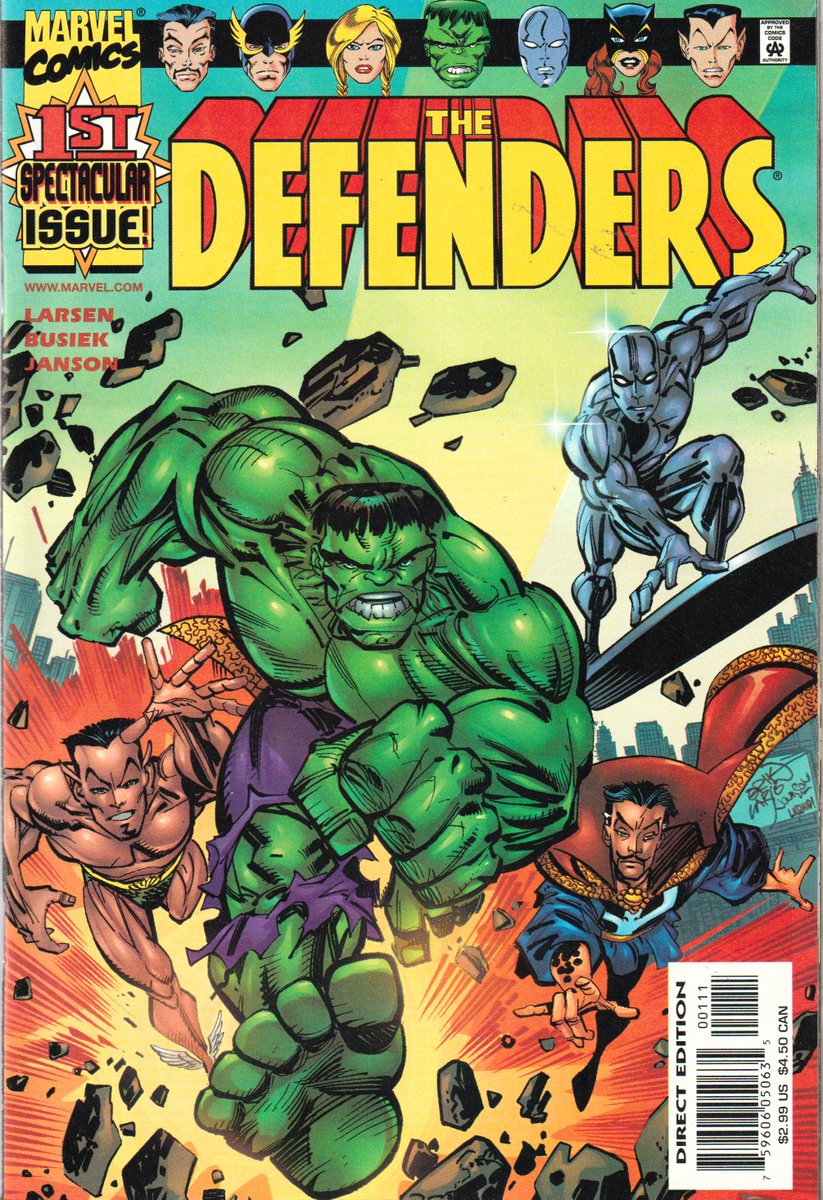 The Defenders return on a cover by Erik Larsen.  #Hulk #DoctorStrange #SilverSurfer #comics #comicbook