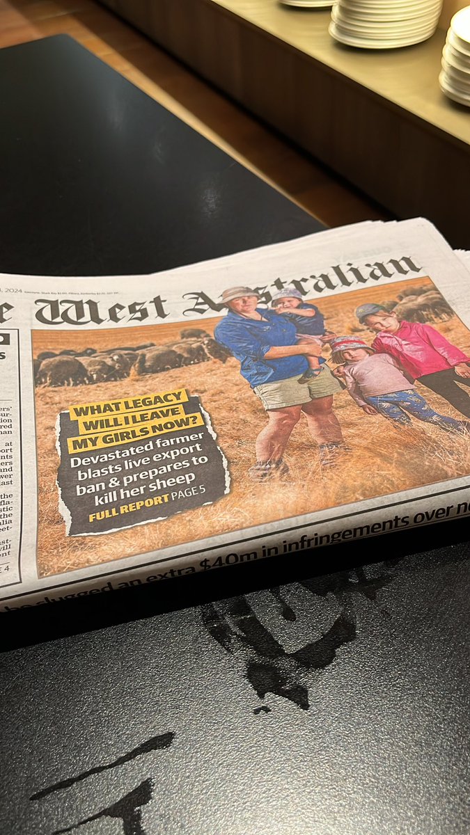 Front page of the West Australian today.