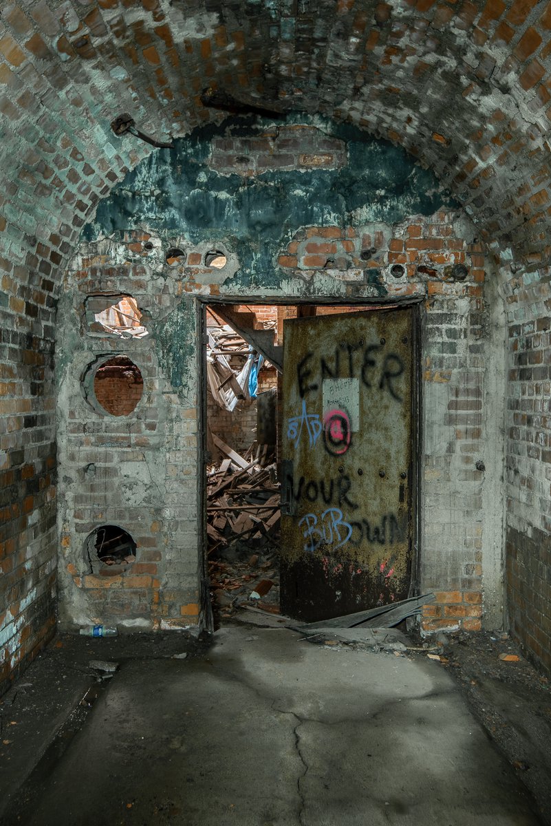 Subterranean tunnel underneath Detroit, Michigan's Packard Automotive Plant.