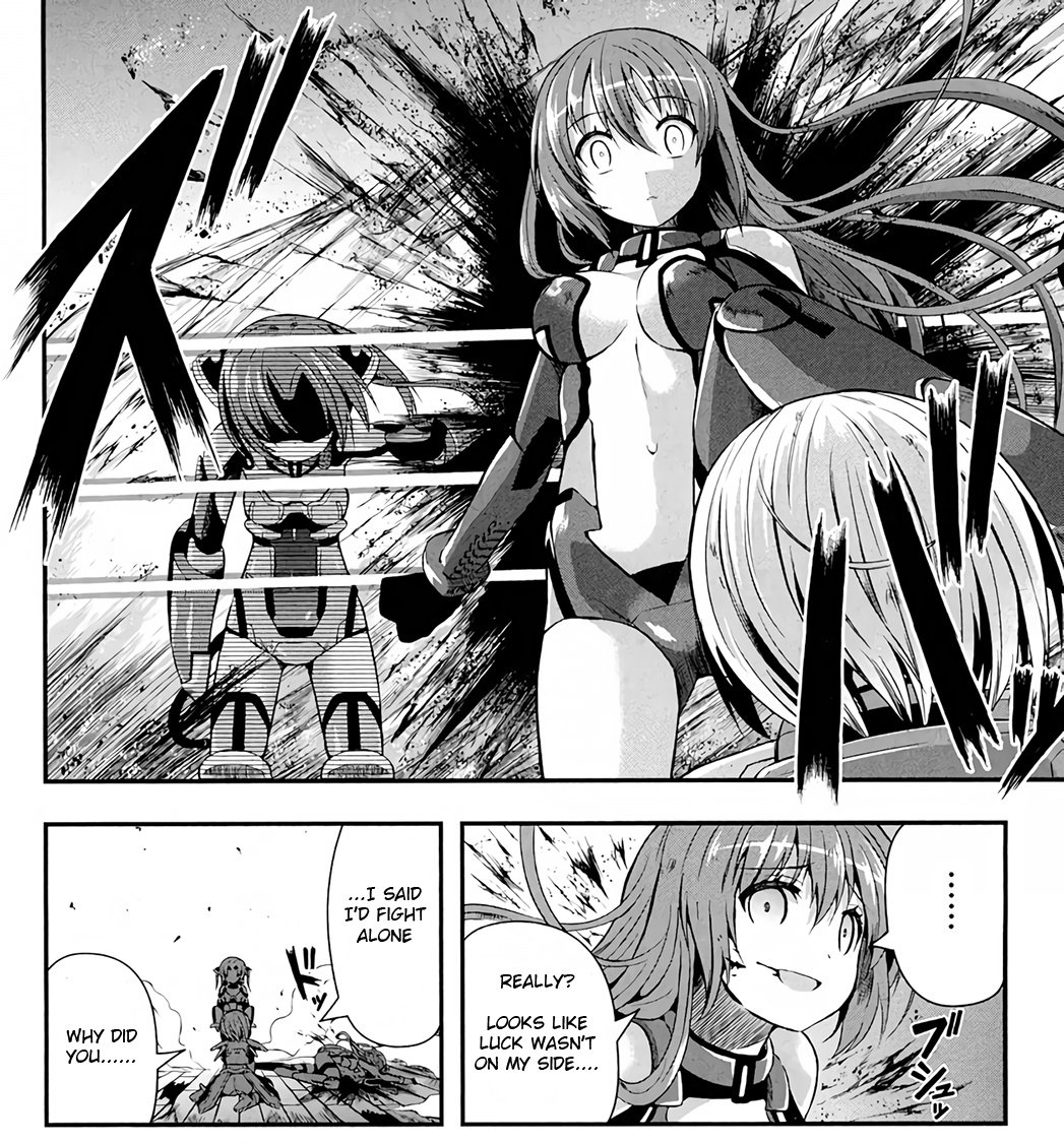 //Date A STrike: Volume 3 continues the battle at the banquet!

Origami has finally obtained the CR-Unit Ashcroft 1: &lt;Alice&gt;. Together with Mikie's &lt;Cheshire Cat&gt;, they're able to defeat the rogue SSS wizards.