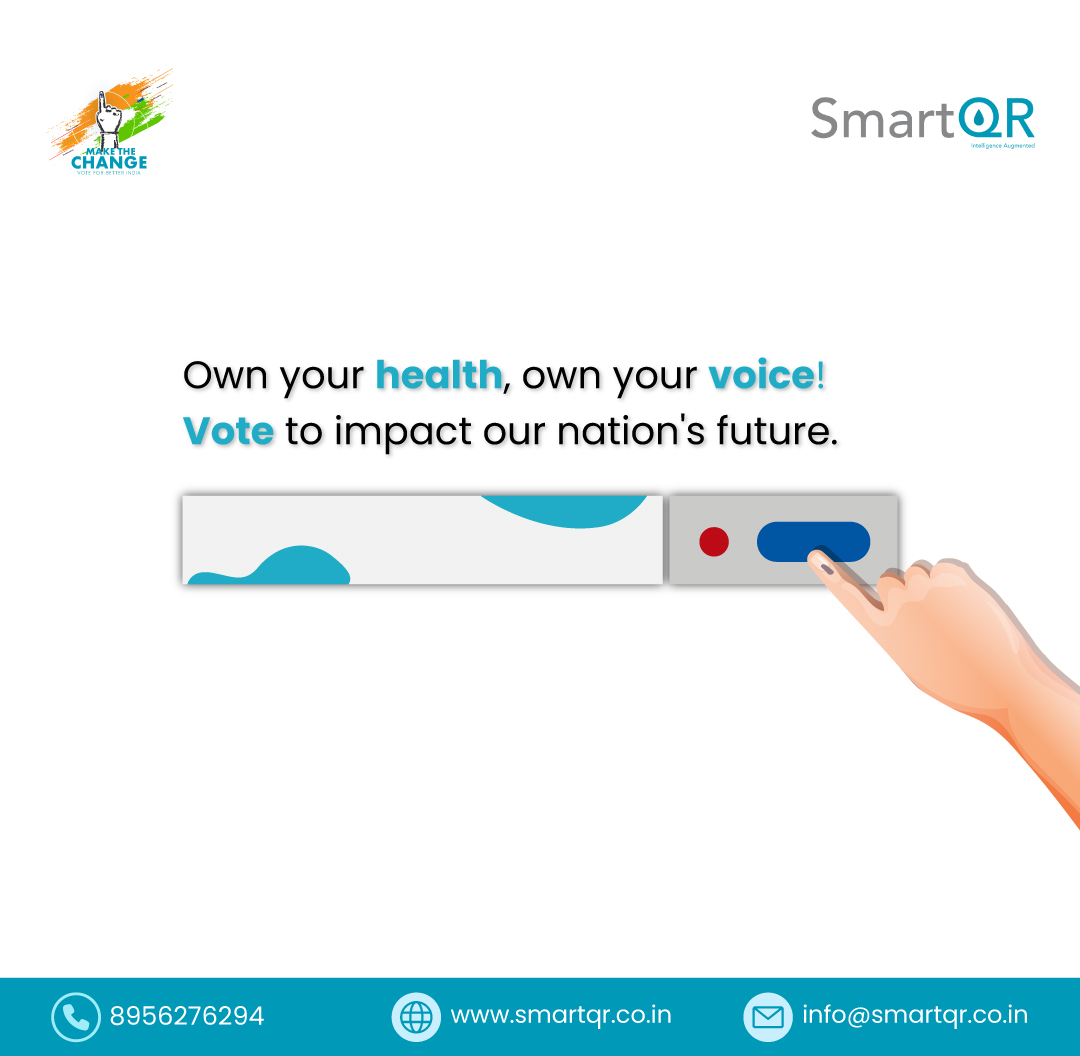 'Take charge of your health 🏥 and make your voice heard! 🗣️ Vote to shape our nation's future. 🗳️'
.
.
#vote #elections #votingrights #electionday #govote #yourvotematters #SmartQr #hemoqr #prepapqr #ScanKaroHealthKa #medicalinnovation #DigitalHealth #pune #punecity
