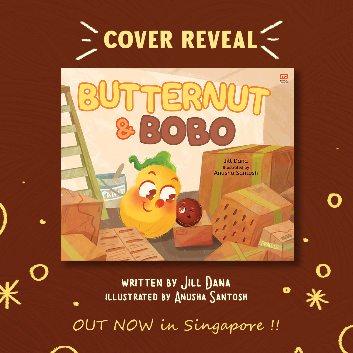 ✨COVER REVEAL TIME!👀✨by @jilldanabooks art by Anusha Santosh 🎉@MarshallCAsia #WhereFoodComesFrom #ButternutAndBobo #ButternutSeries #CoverReveal #NowInSingapore #SingaporeRelease #FreshFromTheFarm #friendship #picturebook #pb #kidlit #teachers #librarians @picturebookgold