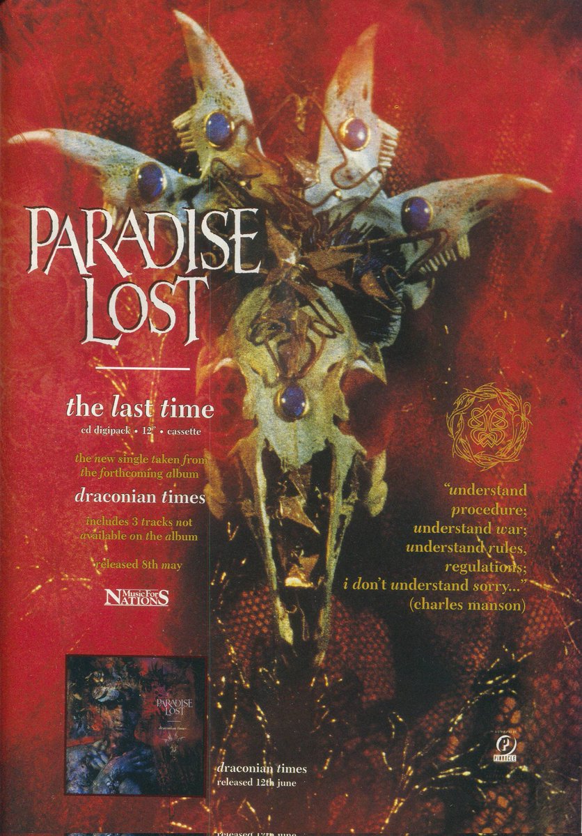 May 13, 1995 KERRANG ADVERTS: PARADISE LOST