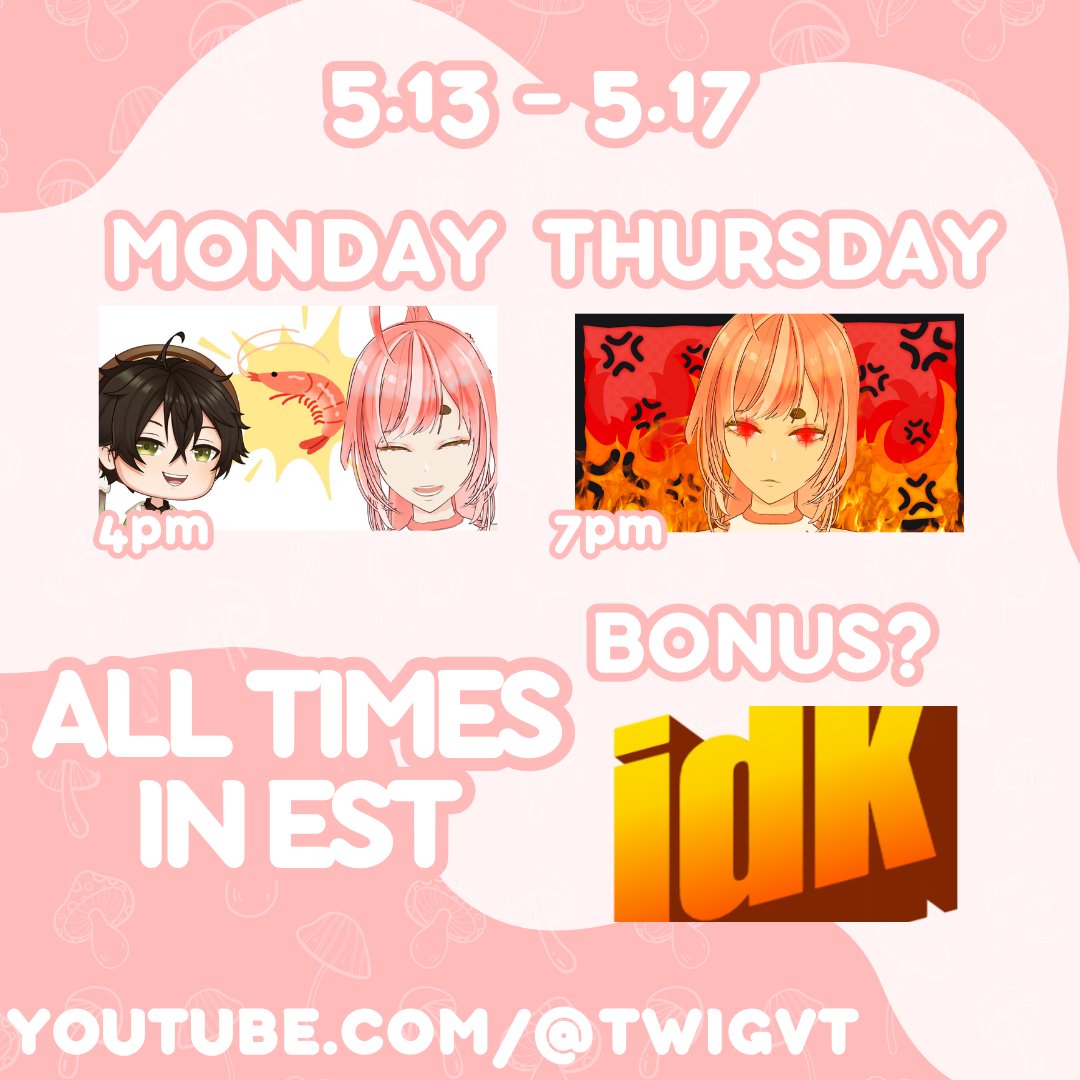 SCHEDULE???? we'll see how long this lasts TOMORROW I have a collab with @daishimaVT for a Katsu cook off! Thursday I play your beatmaps on genshin!!! See you all there on my youtube :D