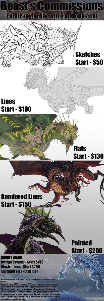 GutterBeast's tweet image. 2024 Commission Prices, please see the file for all details needed! Everything is subject to change upon my discretion - but this is just a generalized list. Let me know if you have any questions!