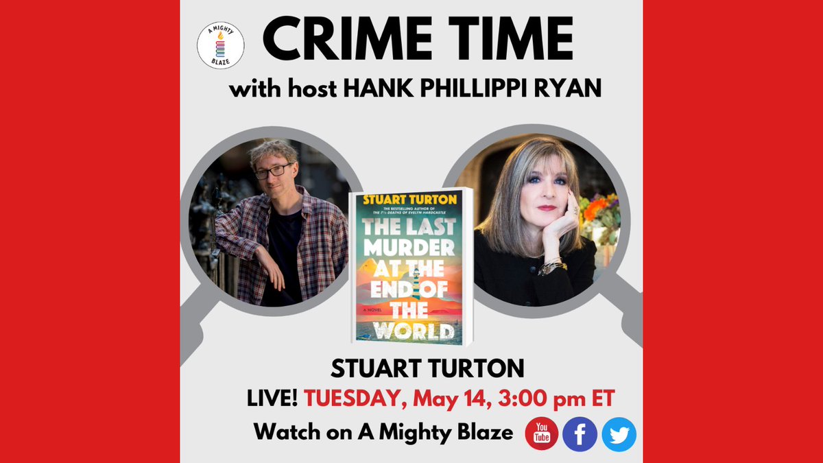 'The Last Murder at the End of the World' by @stu_turton is 'an extraordinary, thought-provoking book that will appeal to mystery & SF buffs & general-fiction fans looking for a unique & unforgettable read,' raves @ALA_Booklist. A @HankPRyan Crime Time interview. 3 PM ET TODAY