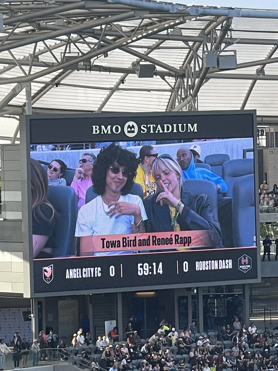 Towa Bird and Reneé Rapp are at the #AngelCityFC game today: