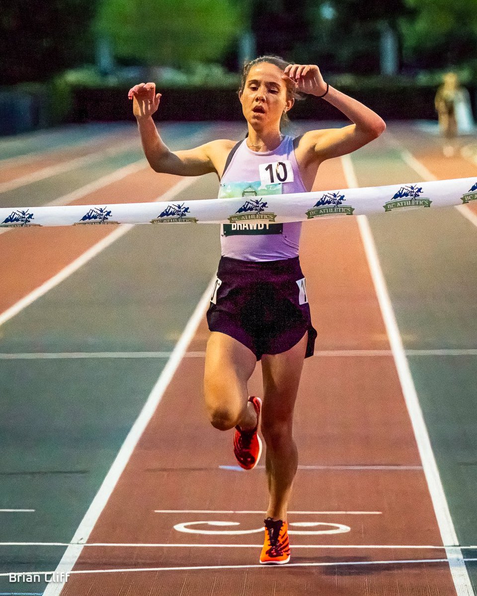 Eliyah Brawdy wins her first 🇨🇦 title winning the Women’s 10,000m Canadian Championship 🥇 Brawdy crossed the finish line with a time of 33:37.52 at the Pacific Distance Carnival 👏 📸: Brian Cliff