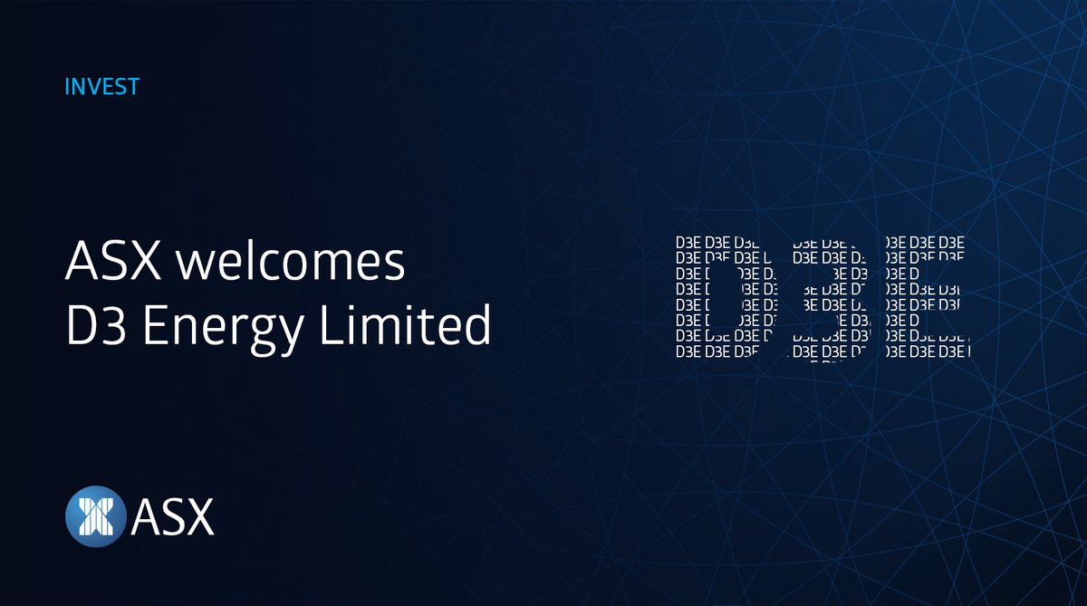 ASX welcomes D3 Energy Limited. D3E is a pure play natural gas and helium explorer. We wish you every success in the future! bit.ly/4dARvpi #ASXListing #ASXBell