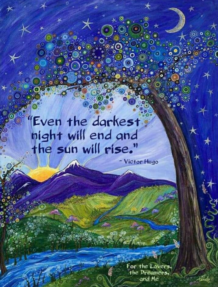 Even the darkest night will end and the sun will rise. - Victor Hugo