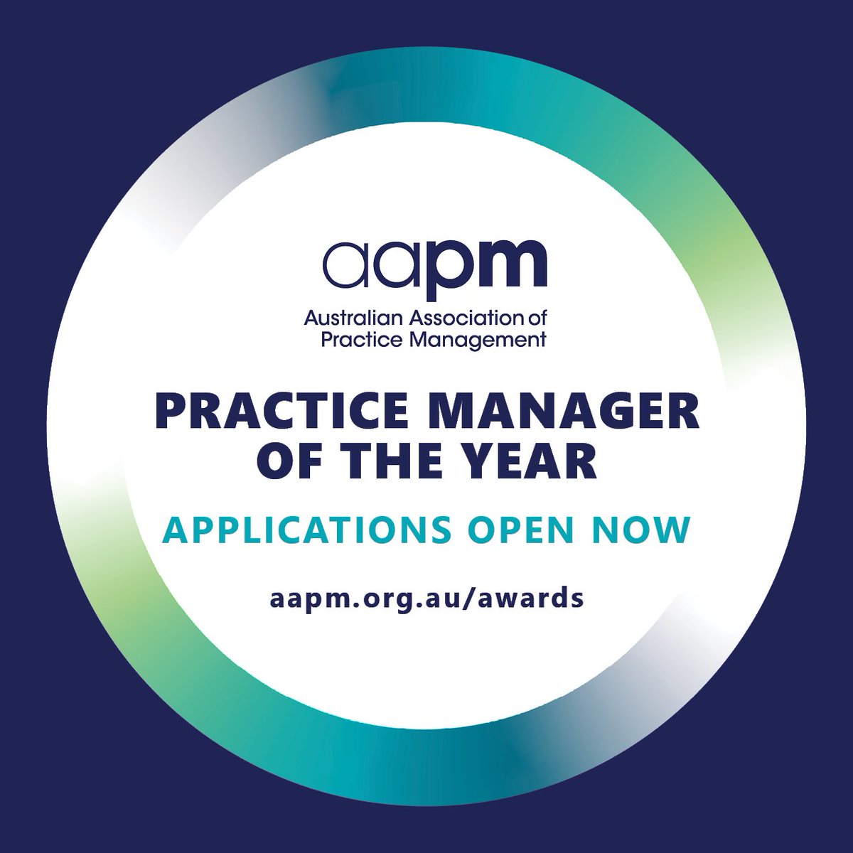 Applications are now open for the 2024 AAPM Practice Manager of the Year Award! It is time to be recognised for your valued contribution to Practice Management. 

Nominate yourself, or another Practice Manager, today: ow.ly/2xtP50RCU2z.