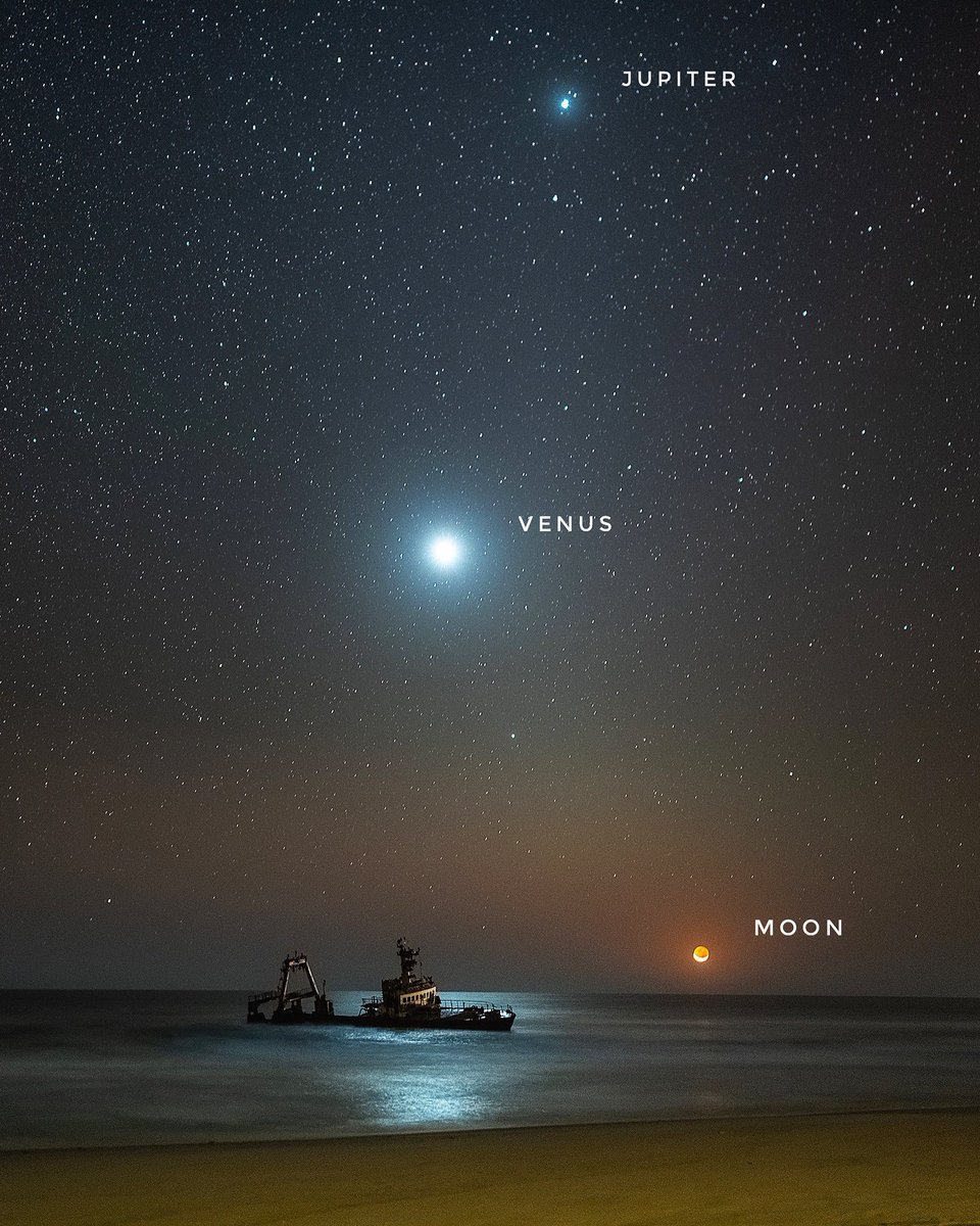 Shipwreck at Moonset  accompanied by Jupiter and Venus🌖
By Vikas Chander
