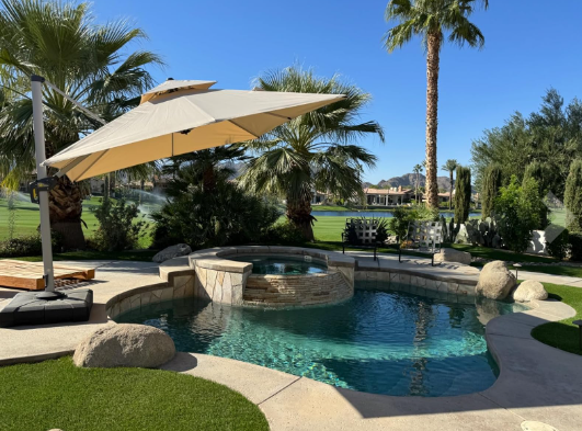 Unwind poolside, beneath the shelter of a outdoor umbrella, as you soak up leisurely moments.
#patiolife #OutdoorLiving #outdoorentertaining #pergola #pergoladesign #patiodecoration #gardendecor #outdoorfurniture