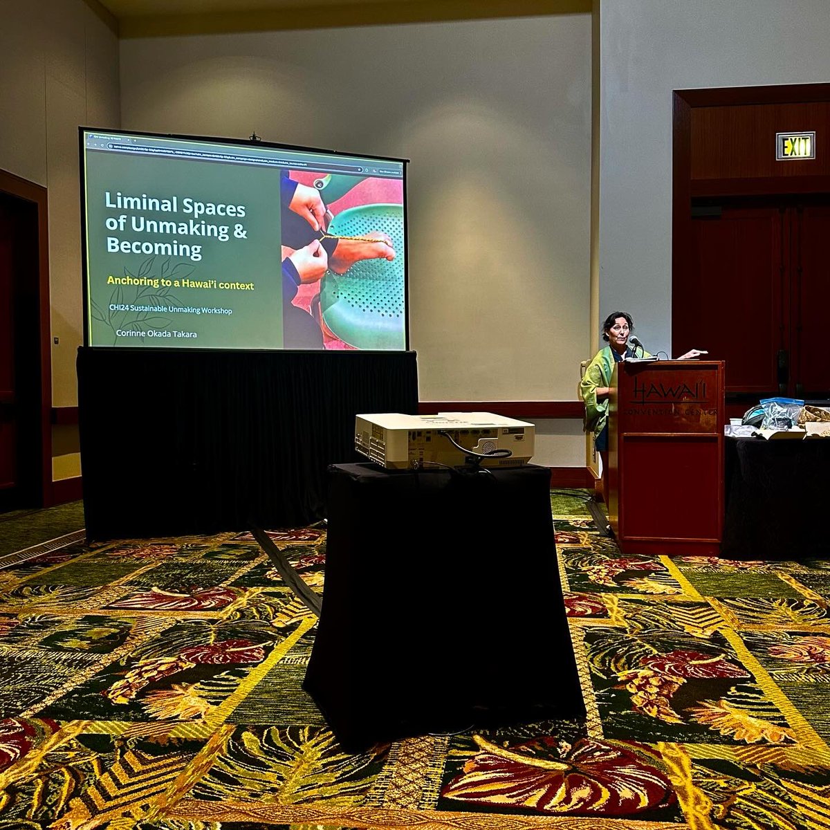 fionaaabelll's tweet photo. Had an incredible time co-organizing the Sustainable Unmaking workshop @acm_chi yesterday. I especially want to  thank @CorinneTakara for bringing the beautiful biomaterials and giving an inspirational keynote speech 🌺 https://t.co/8n9zflV7gp