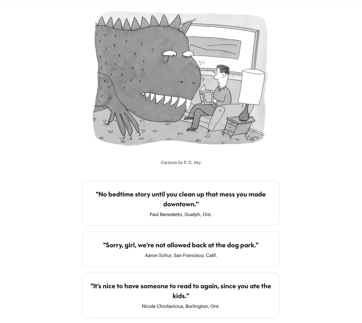 The envelope, please. And the winning caption is . . . My Entry in The New Yorker Cartoon Caption Contest #892 attemptedbloggery.blogspot.com/2024/04/my-ent… #PCVey #Dragon #Reading #TheNewYorker #Cartoon #CaptionContest