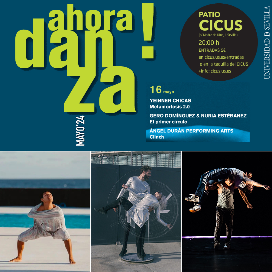 CICUS (@cicus_) on Twitter photo 💥 "Clinch" es una coreografía de Àngel Durán Performing Arts sobre la construcción de la masculinidad más toxica. Mañana jueves 16 MAY, 20h, la podremos ver en la tercera sesión de #AhoraDanza
cicus.us.es/ahoradanza2024…
<a href="/ElctricaCultura/">Eléctrica Cultura</a> <a href="/redacieloabiert/">redacieloabierto</a> <a href="/Danzapuntoes/">Danza.es - INAEM</a> <a href="/unisevilla/">Universidad de Sevilla</a> 💥 "Clinch" es una coreografía de Àngel Durán Performing Arts sobre la construcción de la masculinidad más toxica. Mañana jueves 16 MAY, 20h, la podremos ver en la tercera sesión de #AhoraDanza
cicus.us.es/ahoradanza2024…
<a href="/ElctricaCultura/">Eléctrica Cultura</a> <a href="/redacieloabiert/">redacieloabierto</a> <a href="/Danzapuntoes/">Danza.es - INAEM</a> <a href="/unisevilla/">Universidad de Sevilla</a>