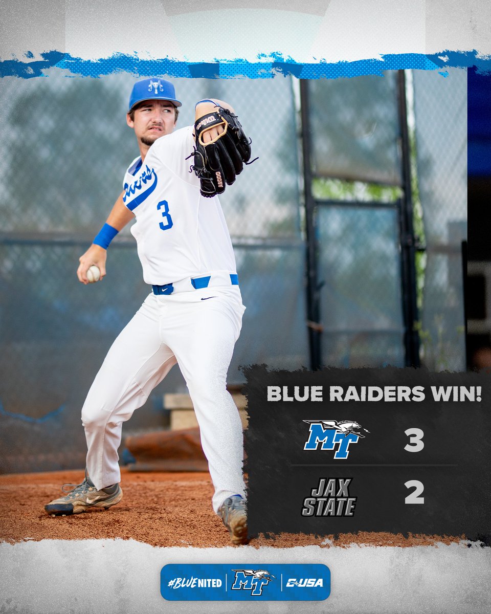 The Blue Raiders take the rubber match 3-2 and win the series! #BLUEnited | #BlueCrew
