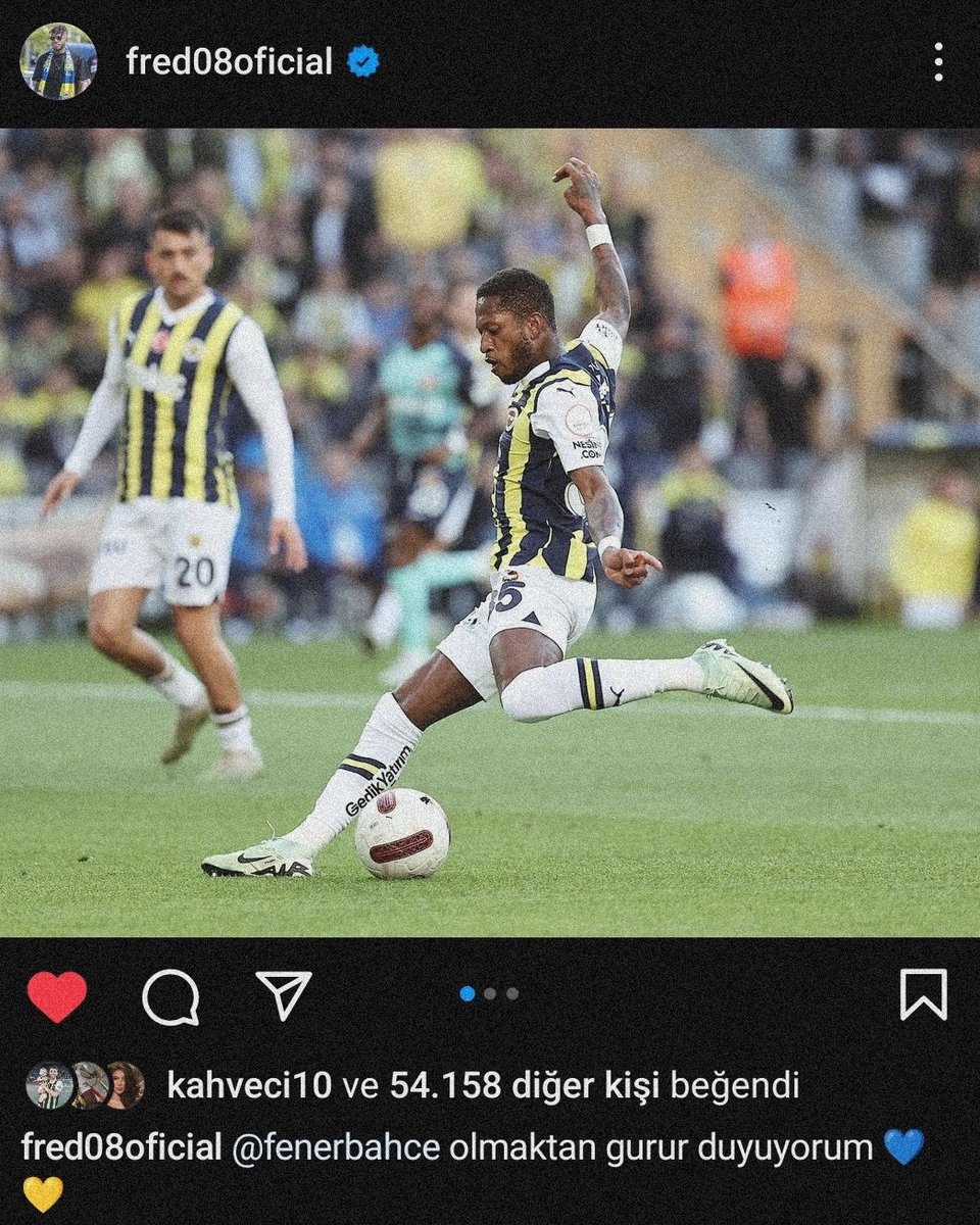 Fenerbahçe'de olmaktan gurur duyuyorum demiş... Seni izlemek her zaman büyük zevk...
