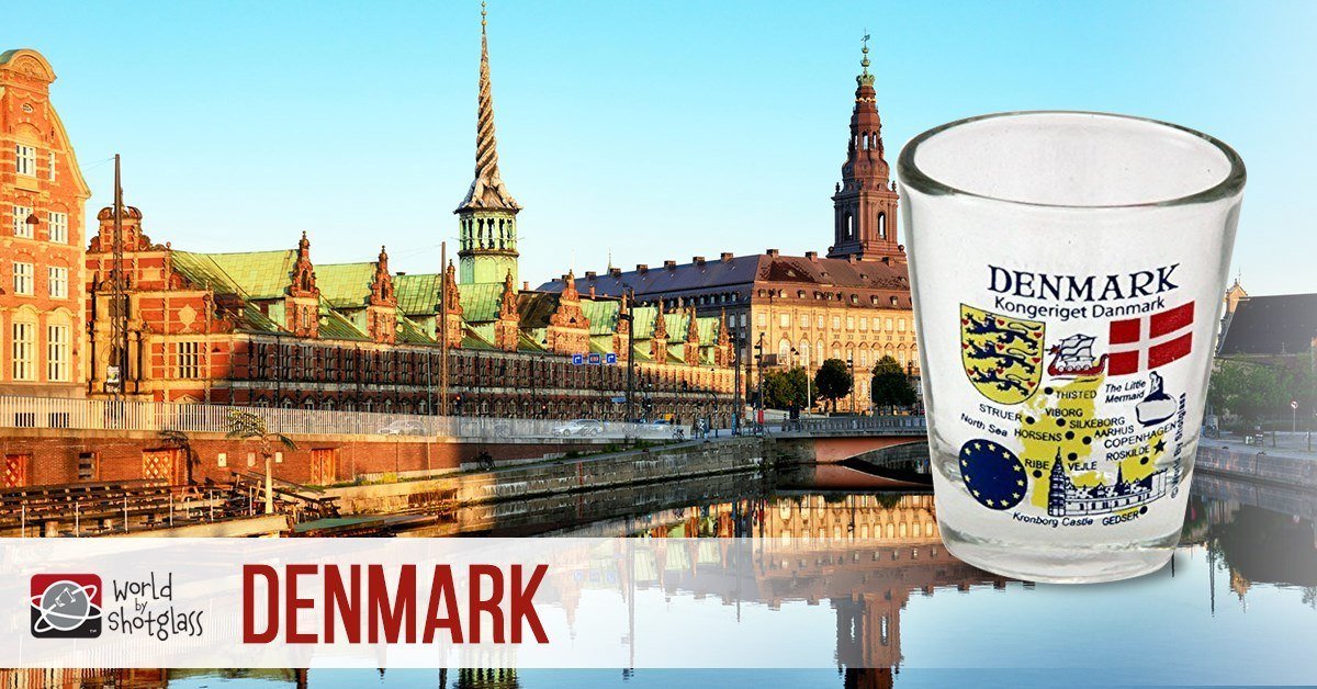 Denmark has consistently ranked high amongst the happiest countries in the world. Get your special Denmark collectible shot glass here: bit.ly/2MjbDTw #Denmarkshotglass #Shotglasssouvenir #Happypeople