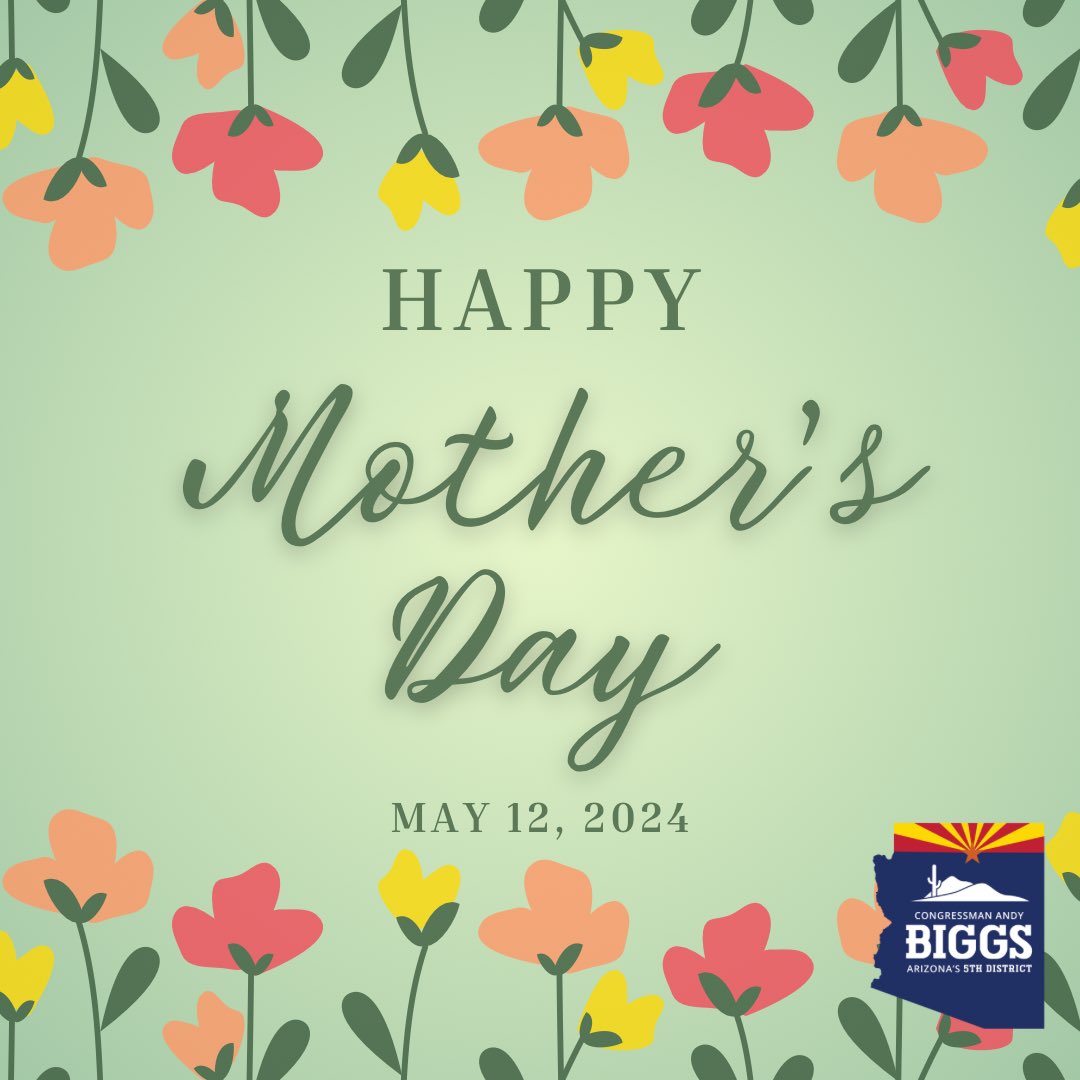 Happy Mother’s Day to all the moms in Arizona’s Fighting Fifth and across the nation. We are incredibly grateful for everything you do for us. You make our worlds brighter. I wish you all a wonderful day!