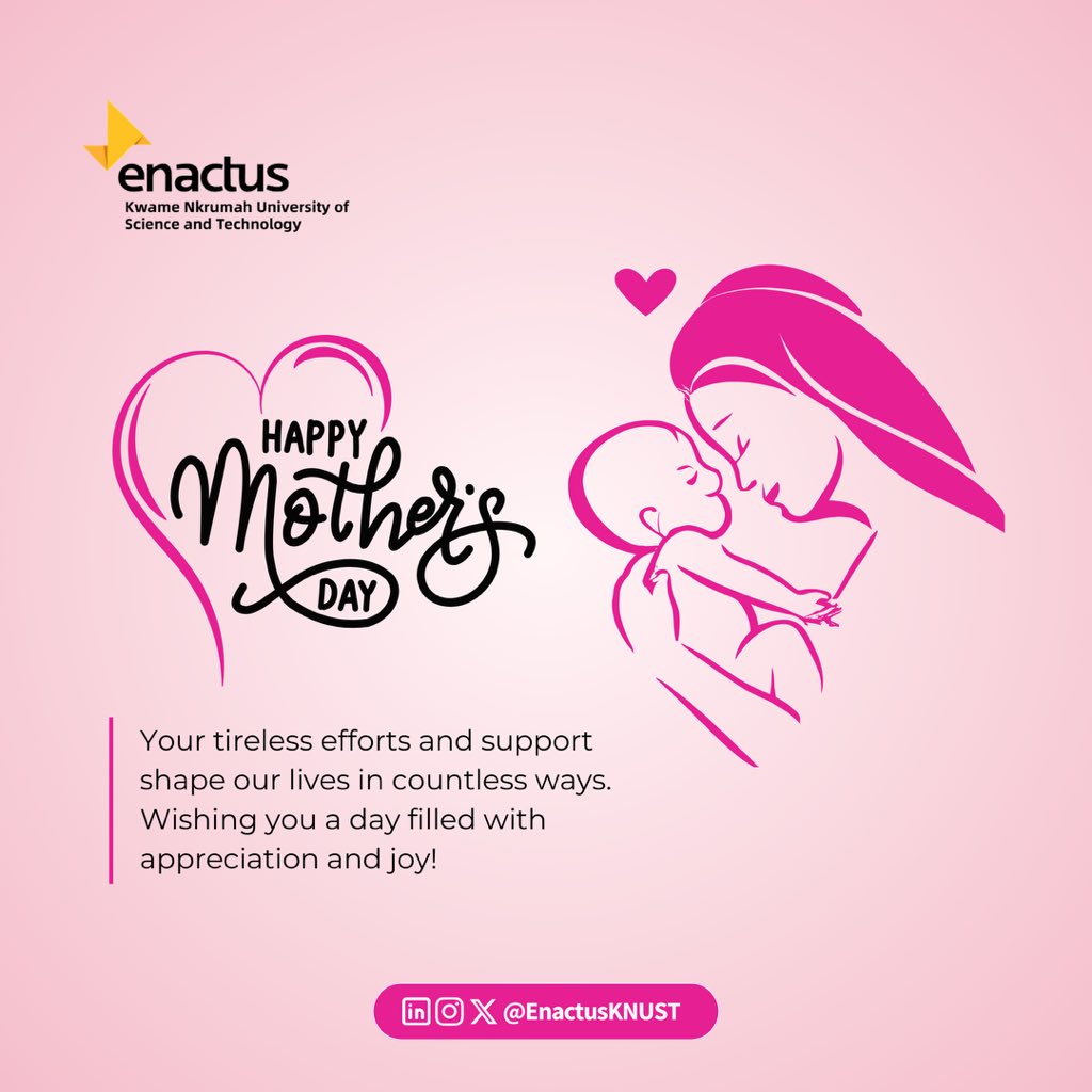 We extend heartfelt Mother's Day wishes to all mothers, especially those who birth our passionate Enactors.

Today, we honor and celebrate you for your invaluable contributions. Happy Mother's Day! 🌷💐

#Weallwin #mothersday #nextgenleaders
