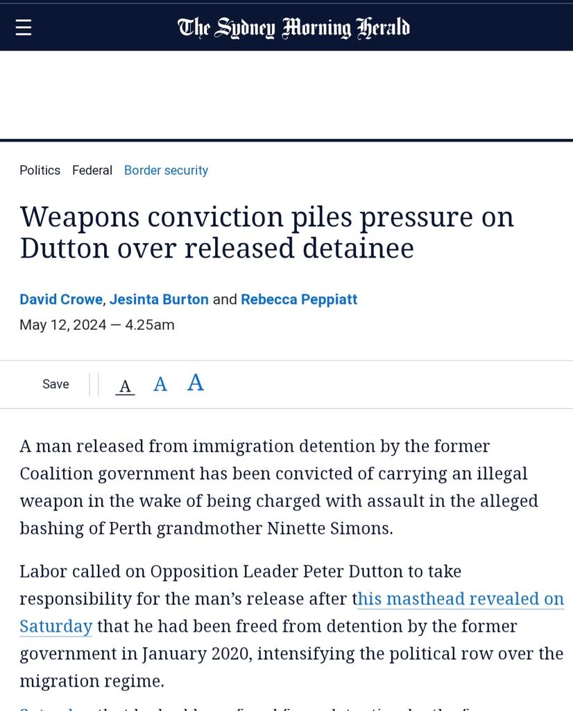 Labor calls on Peter Dutton to take responsibility for detainee released in 2020