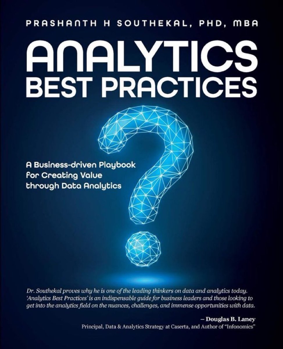 #Analytics Best Practices for Business Leaders and #DataScientists: amzn.to/2LSWENS
——————
#BigData #DataScience #DataAnalytics #AnalyticsStrategy #MachineLearning #AI #DataLiteracy #AnalyticThinking #DigitalTransformation #CDO #CTO
