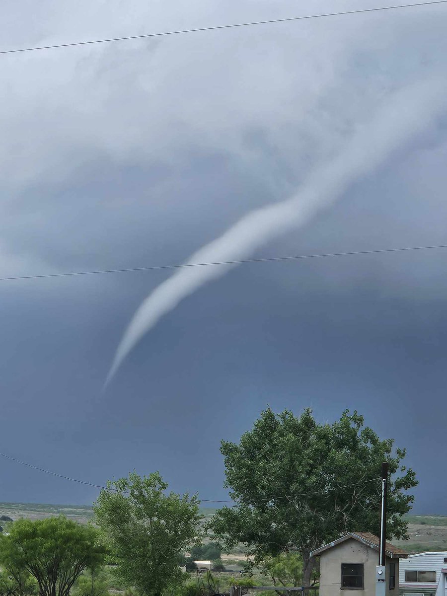 A funnel cloud was spotted in north Amarillo around 2:30 PM. No confirmation on if there was ground circulation, but a definite funnel cloud was 3/4 of the way to the ground. No damage has been reported. 📸: Shawn Tallant #funnelcloud #txwx #phwx @ABC7Amarillo @StormSearch7