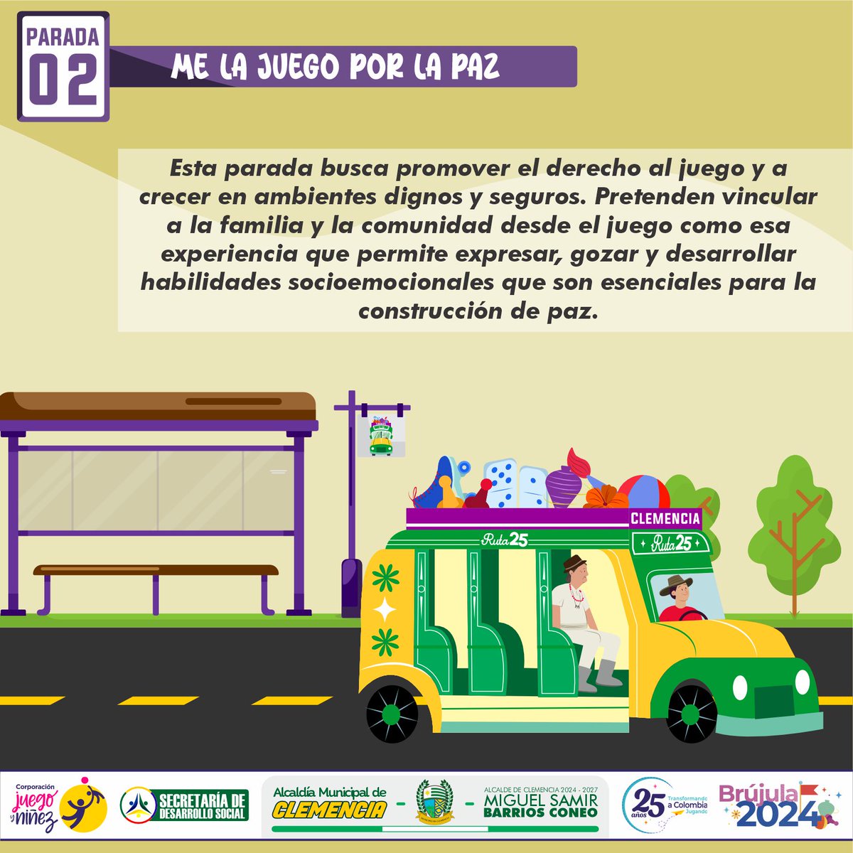 PARADA ME LA JUEGO POR LA PAZ

'El secreto de la Paz está en el respeto de los derechos de los Niños, Niñas y Adolescentes'.
@juegoyninez
#unidosjugandotransformamosaclemencia 
#SumateJugando #Sumateporlaniñez #DíaDeLaNiñez #Brújula2024 #MesDeLaNiñez